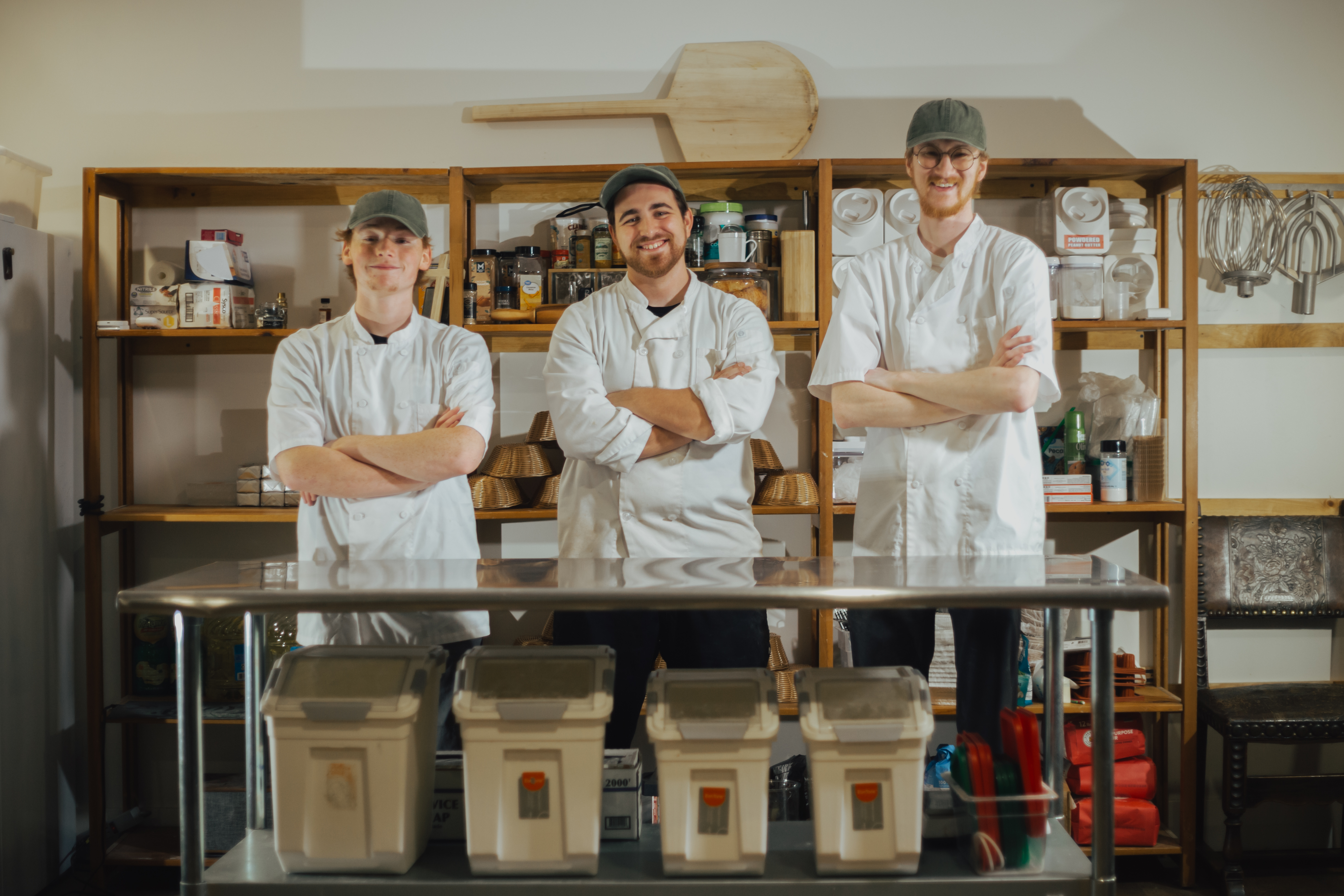 Team members in bakery kitchen